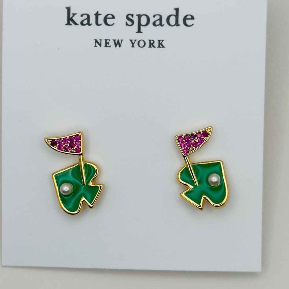 Kate Spade Green and Pink Golf Earrings